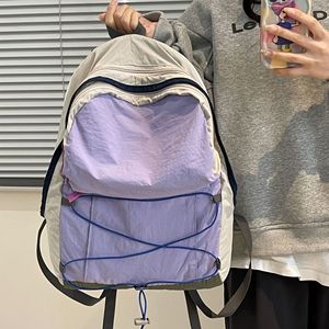 Sac à dos de cyclisme tendance pour lycéens, sac de randonnée contrasté pour pique-niques - Product Image 1