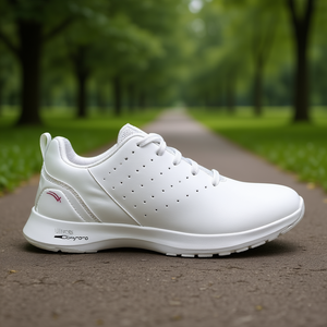 Chaussures de marche fitness Karosso B106 blanches avec languette, semelle intermédiaire et col rembourrés, semelle en EVA, semelle extérieure en caoutchouc, doublure en mesh, unisexe adulte - Product Image 2
