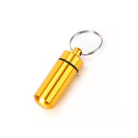 Conteneur de pilules étui à pilules en aluminium boîte à pilules en métal organisateur de médicaments porte-clés, porte-médicament étui à bouteille avec porte-clés