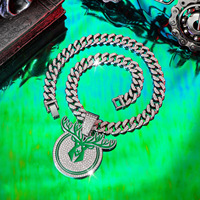 Collier pendentif tête de cerf créatif, style hip-hop, avec strass en cristal, pour homme, style cubain, accessoires transfrontaliers euro-américains, cadeau