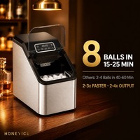 Machine à glaçons sphériques électrique pour l'Asie du Sud-Est SC-6203, 8 boules de glace de 3 cm, 15/25 min, libération automatique, <60 dB, en acier inoxydable, usage domestique