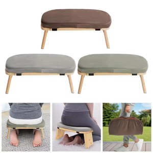 Portable Folding Yoga and <strong>Meditation</strong> Bench Small Bamboo Kneeling <strong>Stool</strong> with Extra Thick Comfortable Cushion - Product Image 4