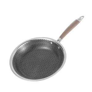 High Quality Durable Using 304 Tri-ply Stainless Steel Non Stick Fry Pan