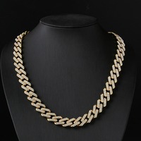 Chaîne cubaine en moissanite certifiée qualité export, collier ras du cou en pierres précieuses de laboratoire VVS pour la mode urbaine, disponible à la vente