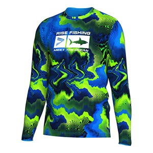 Haut de pêche fluorescent à manches longues pour homme avec logo personnalisé, UPF50+, rafraîchissant et anti-humidité pour la pêche en kayak - Product Image 1