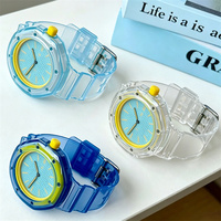 3 O'cock Crown Transparentes Gehäuse Silikonarmband für Swatch AP Royal Pop Uhrenzubehör Correa Armbanduhrenband