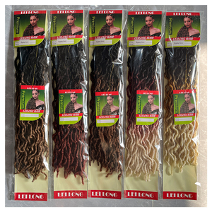 Extensiones de Cabello de Crochet Estilo Gypsy Faux Locs, 3 Tonos Ombre, Onduladas, Goddess Locs, Extensiones de Cabello de Crochet, Faux Locs Completas, 1 Paquete - Product Image 1