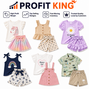 Conjuntos de Verano para Niños en Colores Lisos, Ropa Transpirable y Absorbente del Sudor, Envío de Paquete Mixto de Múltiples Estilos - Product Image 1