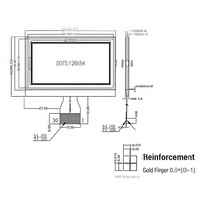 شاشة YSD مقاس 2.8 بوصة طراز COG12864-5-2 سوداء اللون، شاشة LCD كريستال سائل 3.3 فولت، وحدة عرض نقطية للاستخدام الصناعي، مقاس 60.77×32.94 ملم