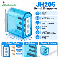 Taille-crayon en plastique transparent en gros pour enfants, étudiants, fournitures scolaires et de bureau, couleur personnalisée, personnalisation OEM
