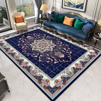 Tapis de sol personnalisé en velours cristal rouge rouille noir à motifs floraux, imprimé, antidérapant, doux, pour salon, style vintage oriental ethnique