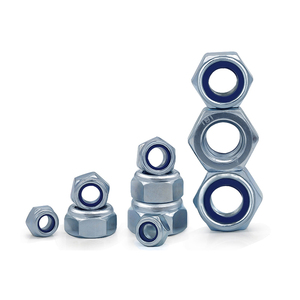 Thép Carbon Mạ Kẽm Màu Xanh Kẽm Mạ Lớp Lớp 4.8 8.8 10.9 <span class=keywords><strong>12.9</strong></span> Zp Gal <span class=keywords><strong>Hex</strong></span> Hexagon Nylon Chèn Khóa <span class=keywords><strong>Nut</strong></span> Din982 985 - Product Image 2