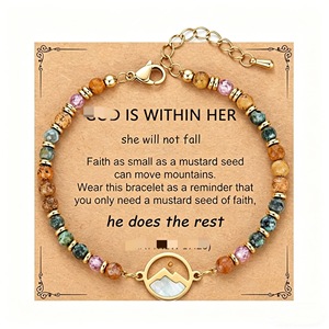 Regalos XF <span class=keywords><strong>para</strong></span> Mujeres y Adolescentes, Pulseras <span class=keywords><strong>de</strong></span> Piedras Naturales Inspiradoras, Regalos Significativos <span class=keywords><strong>de</strong></span> Fe y Música con Tarjeta <span class=keywords><strong>de</strong></span> Mensaje - Product Image 1