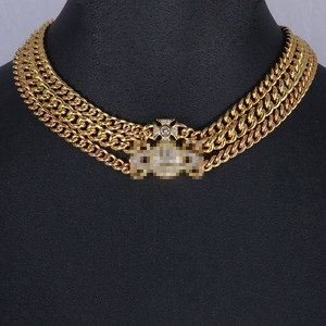 Collar Gargantilla de Tres Capas con Textura Gruesa, Estilo Punk, con Perlas de Bambú y Piedras Naturales, Joyería Europea Americana - Product Image 1