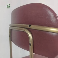 Fauteuil moderne en cuir PU et métal pour mobilier commercial, chaise de restaurant confortable pour cafés, centres commerciaux et villas