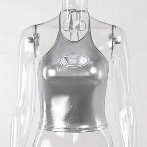 Top Canotta Traspirante in Pizzo per Donne, Crop Top Y2k con Stampa, Slim Fit, Moda Coreana Estiva, Streetwear Senza Maniche, Estetica Camis - Product Image 5