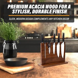 Support à couteaux magnétique en bambou écologique personnalisé, barre à couteaux magnétique en bois pour la cuisine - Product Image 2