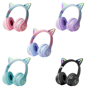 Pink Cat Ear Wireless Headphones With RGB Lights Bluetooth 5.3 Over Ear <b>Gaming</b> Headset Touch <b>Control</b> Bass Boost - Product Image 2