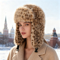 Chapeau de trappeur en fausse fourrure pour homme et femme, avec logo personnalisé, fabriqué en usine depuis 17 ans, épais et fourré, style Ushanka avec cache-oreilles, idéal pour le ski et la chasse