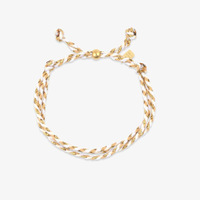 Nouveau design tendance Bracelet en corde tressée colorée en acier inoxydable plaqué or 18 carats