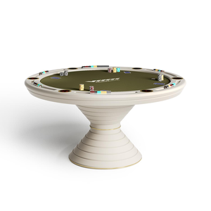 Mesa de Póker de Lujo con Forma Ovalada y Diseño Personalizado, Mesa de Póker Redonda Profesional de Casino con Patas Geométricas de Madera Maciza - Product Image 2