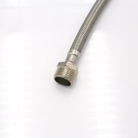 Nouveau tuyau d'eau flexible tressé en acier inoxydable SS304 F1/2 M1/2 avec écrou en laiton pour robinet de salle de bain et bidet, design moderne