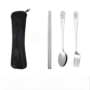 Pochette à couverts en néoprène personnalisée - Étui réutilisable pour ustensiles de repas nomades - Cadeau promotionnel - Product Image 4