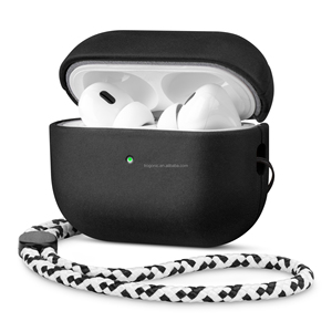 Vintage <strong>Crazy</strong> Horse Leather Rich Patina Protective Cover Case for AirPods Pro 3 with Adjustable Braided Lanyard - Product Image 4