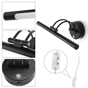 COMBO Applique Murale LED Moderne en Aluminium Noir 3500K Blanc Chaud pour Salle de Bain avec Interrupteur et Durée de Vie de 25000H - Product Image 3