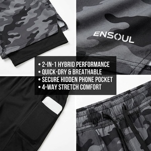 Pantalones Cortos Deportivos para Hombre, Ecológicos, de Secado Rápido, Transpirables, Elásticos, de Cintura Media, con Logotipo Personalizado, para Entrenamiento Deportivo, Diseño Sólido - Product Image 3