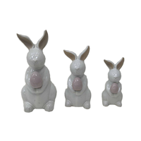 Ensemble de table à manger d'extérieur pour les décorations de fête des enfants de Pâques avec lapin en céramique cadeaux de Pâques décoratifs