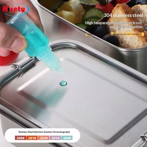 304 Stainless Steel <b>Lunch</b> <b>Box</b> With Partition Straight-Shaped Food Storage <b>Box</b> Thickened Food Storage Bento <b>Box</b> - Product Image 5