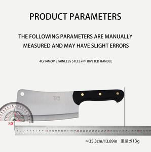 سكين كبير احترافي للطهاة الصينيين، سكين جزار من الفولاذ المقاوم للصدأ مع مقبض خشبي مانع للانزلاق لتقطيع العظام - Product Image 4