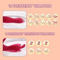 Ferngesteuerter Stoßvibrator für Frauen Klitoris-Stimulator Rotierender Teleskop-Vibrator Tragbares Ferngesteuertes Erwachsenen-Sexspielzeug für Frauen