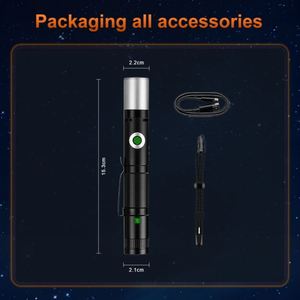 WOSEN Arc Cigarette Lighter Imanes Zoomable Linterna Usb Recargable Linterna Blanca Led Antorcha Luz Linterna Táctica - Product Image 6