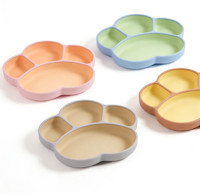 Assiette en silicone sans BPA, forme patte mignonne, personnalisable ODM/OEM, non toxique, avec base à ventouse, ensemble de vaisselle sécurisé pour l'alimentation