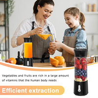 Licuadora Portátil Eléctrica de Mano de 500 ml para Viajes y Actividades al Aire Libre, Carga USB, 6 Cuchillas, Vaso para Licuados, Exprimidor de Frutas Prensado en Frío
