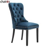 Chaise de salle à manger moderne à dossier haut capitonnée pour usage intérieur, restaurant, hôtel, banquet, maison, salon, chambre, bar - Chaise en tissu avec anneau décoratif