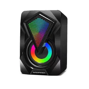 Altavoces con luz LED rgb para pc y ordenador, subwoofer, barato, 2,1