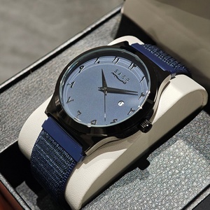 New Casual Fashion Arabic Digital Business Quartz Watch Men's Sabr Watch <b>Lightweight</b> Skin Friendly Soft Velcro Strap - Product Image 1