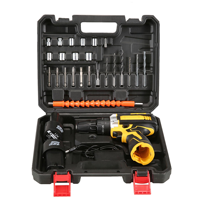 Perceuse à percussion au lithium 12V jaune, ensemble 3 fonctions, perceuse rechargeable domestique alimentée par une nouvelle technologie, personnalisable OEM