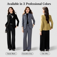 Setelan Jas Wanita Berkualitas Tinggi 3 Kancing, Blazer dan Celana Dua Potong yang Elegan