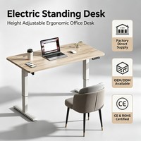 Bureau debout électrique compact à double colonne pour la maison et l'appartement, table de bureau à hauteur réglable, vente en gros