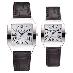 Popular style quartz watch pu with square Roman dial