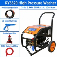 Nettoyeur haute pression Ruiyan RY5520 avec nettoyage à l'eau froide 5500W en acier inoxydable pour les stations de lavage automobile et le détartrage/décapage