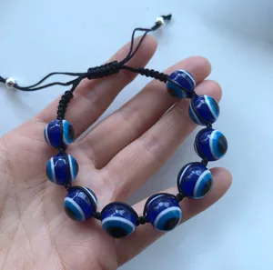 12MM Resin Blue Religious Beaded Bracelets devil eye bracelet