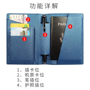 In-Stock Paint Edge Pu Leather Waterproof <b>Document</b> Organizer Travel <b>Passport</b> <b>Holder</b> Penholder Korean Style Fashion Multi-Slot - Product Image 5