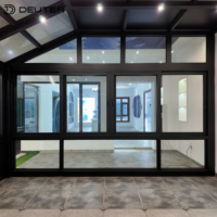 Ventanas Corredizas de Aluminio Personalizables para Construcción, con Rotura de Puente Térmico, Tres Rieles y Malla de Seguridad Extraíble para Renovación de Villas