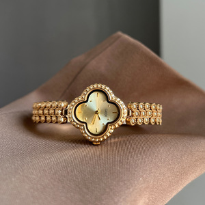 Reloj de Pulsera con Esfera Verde para Mujer, Reloj de Cuarzo, Joyería, Reloj de Pulsera Dorado Vintage - Product Image 5