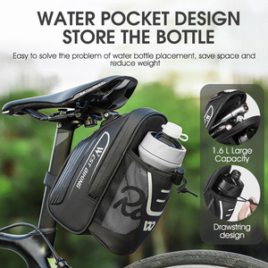 Sacoche de selle de vélo imperméable WEST BIKING, sacoche de selle pour VTT, accessoires de vélo, sacoches arrière pour vélo avec poche pour bouteille d'eau - Product Image 5